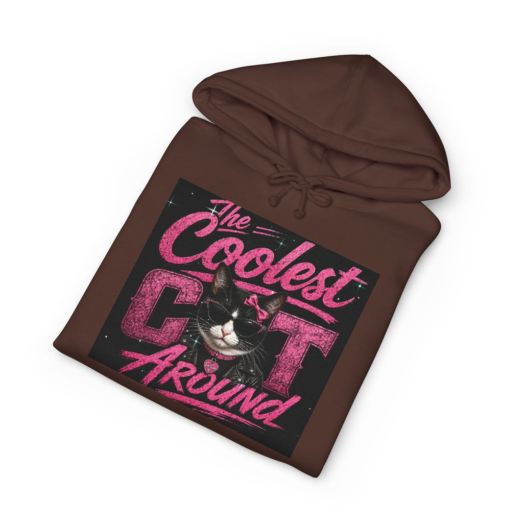 Cat Hoodie — "The Coolest Cat Around" Graphic Pullover