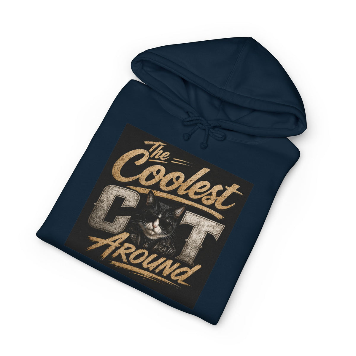 Coolest Cat Around Hoodie — Vintage Retro Cat Lover Pullover