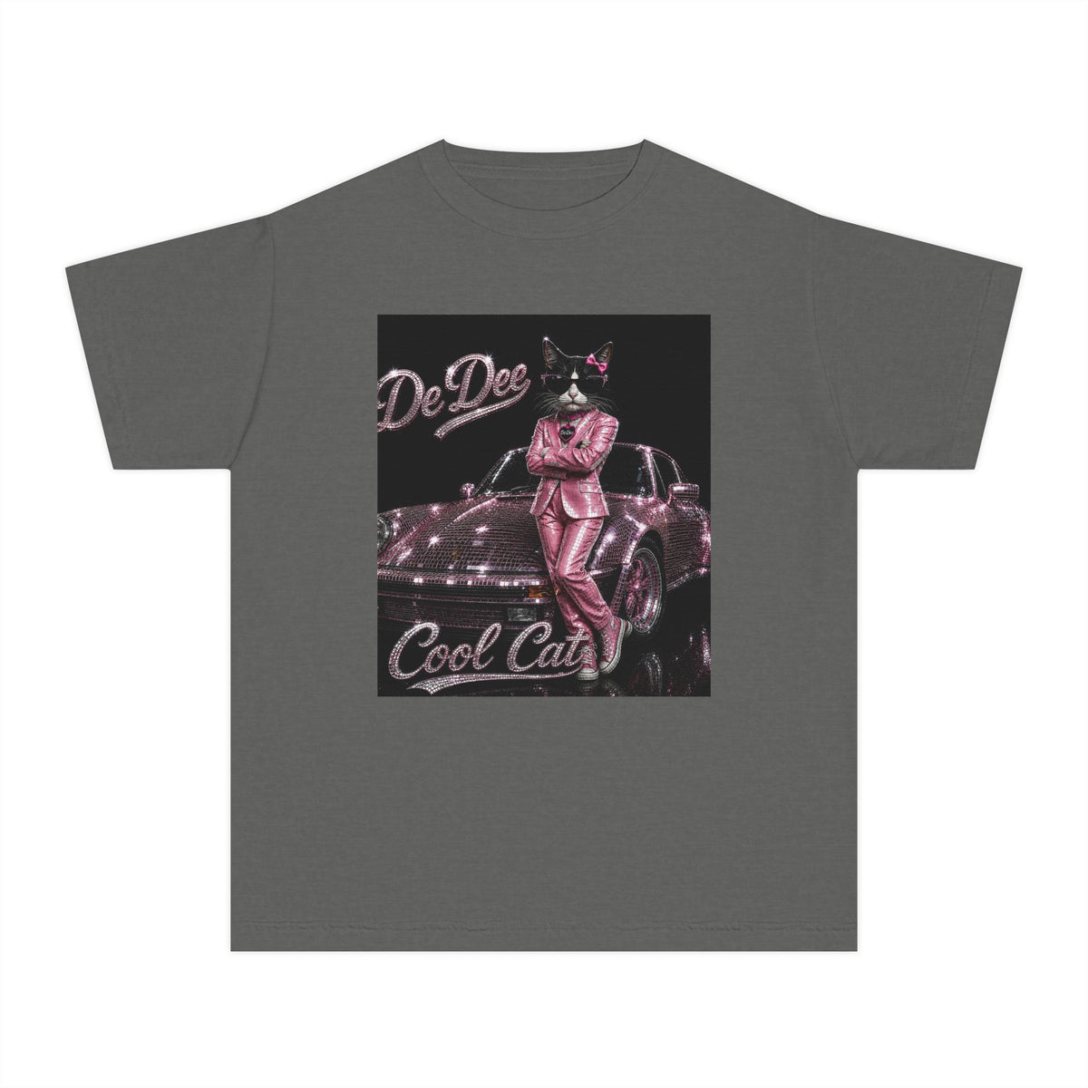 Cool Cat Youth Tee — 'Stay Cool. Work Hard. Never Quit.' Motivational Graphic Tee