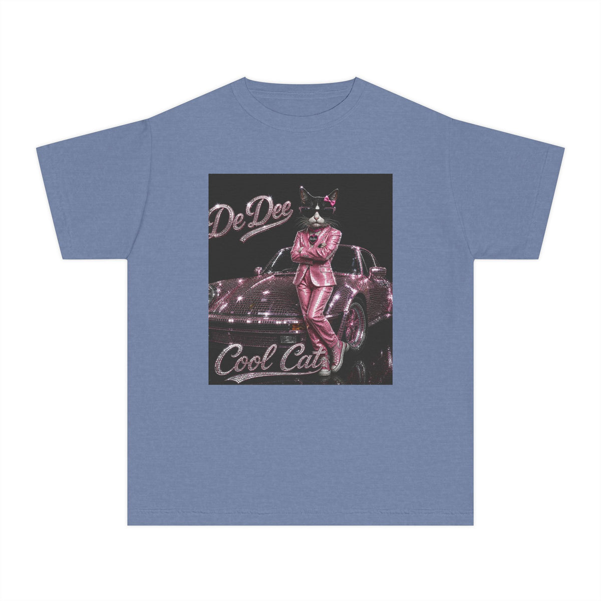 Cool Cat Youth Tee — 'Stay Cool. Work Hard. Never Quit.' Motivational Graphic Tee