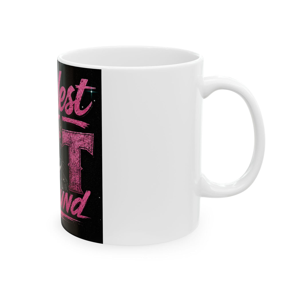 Coolest Cat Around Ceramic Mug — Pink Retro Cat Design (11oz & 15oz)