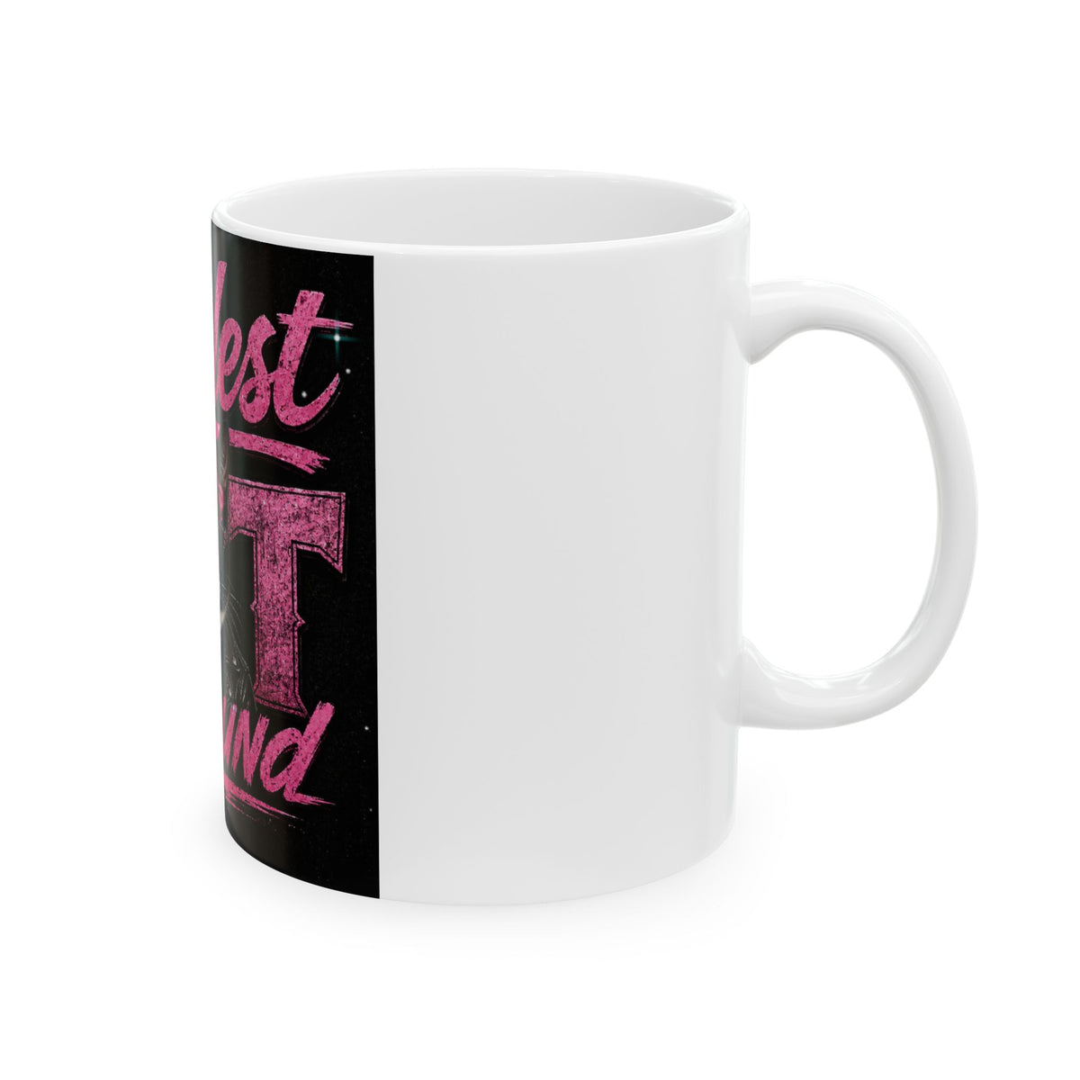 Coolest Cat Around Ceramic Mug — Pink Retro Cat Design (11oz & 15oz)