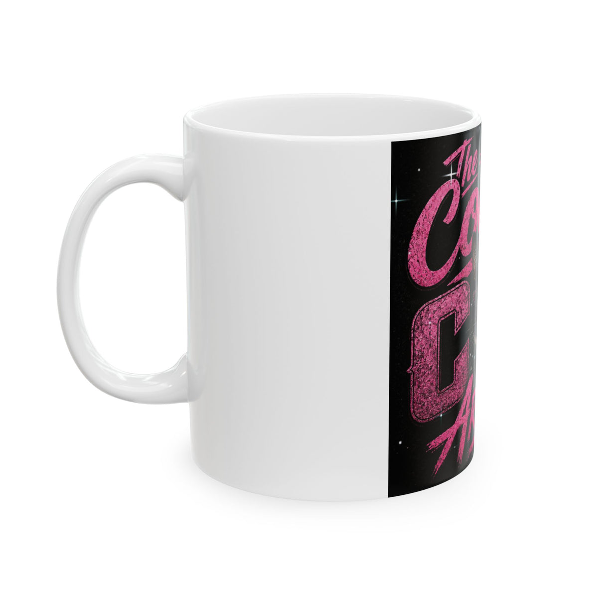 Coolest Cat Around Ceramic Mug — Pink Retro Cat Design (11oz & 15oz)