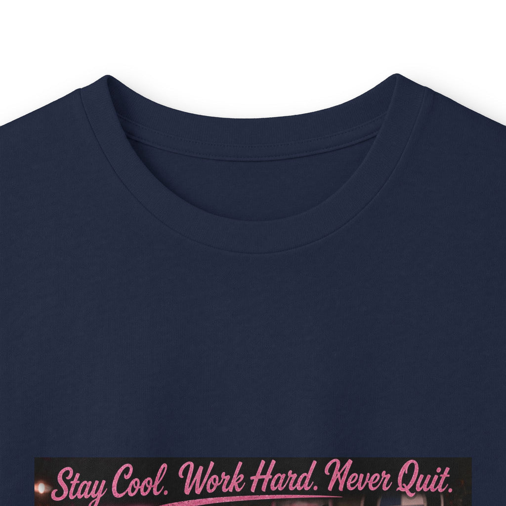 Cool Cat Long Sleeve Tee – "Stay Cool. Work Hard. Never Quit." Graphic Shirt
