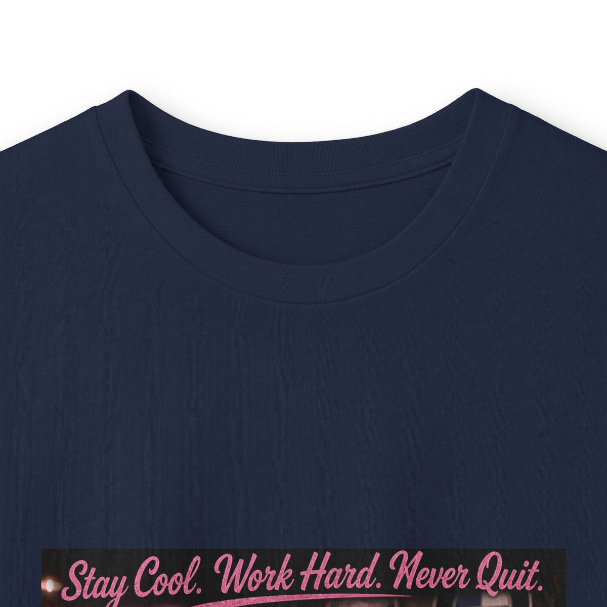 Cool Cat Long Sleeve Tee – "Stay Cool. Work Hard. Never Quit." Graphic Shirt