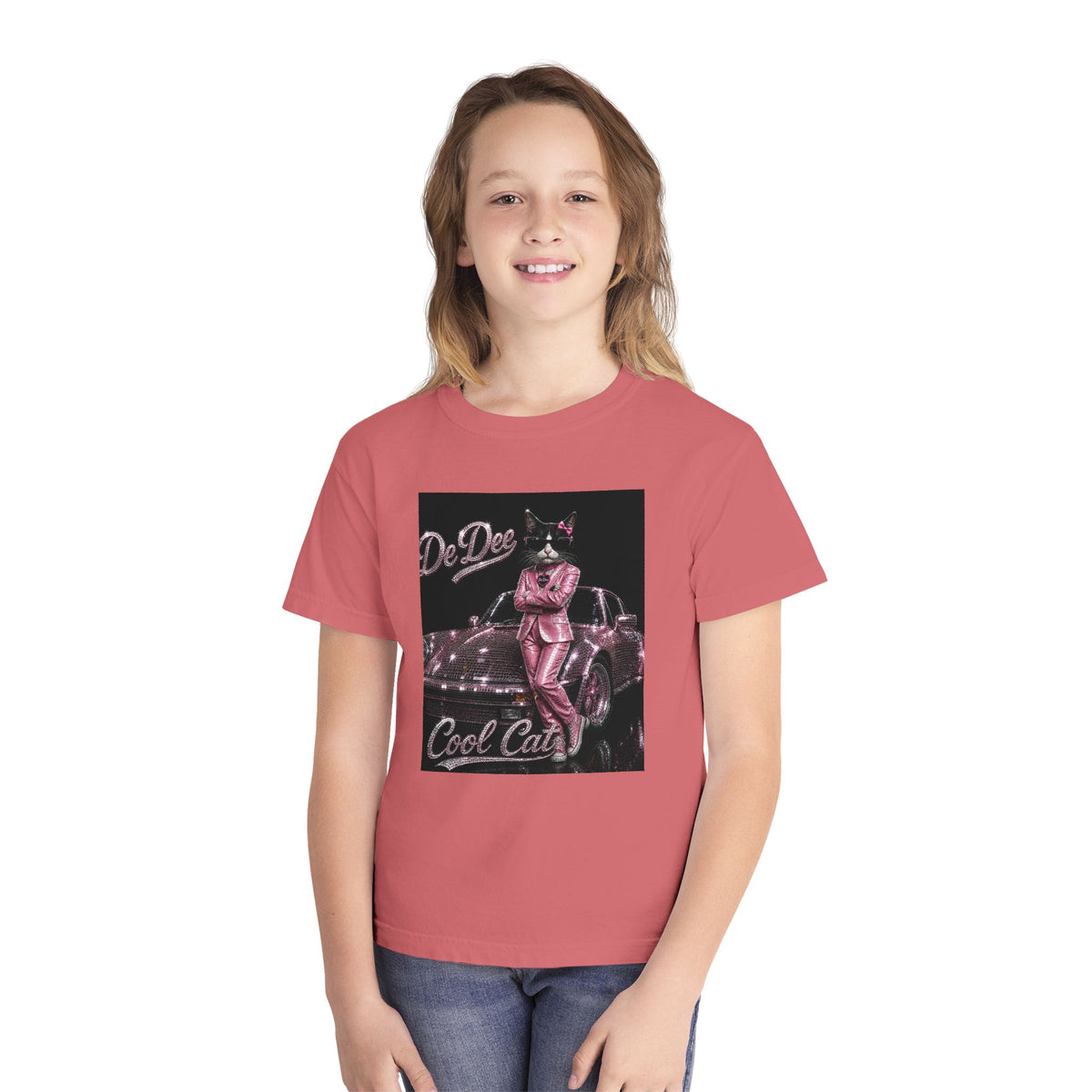 Cool Cat Youth Tee — 'Stay Cool. Work Hard. Never Quit.' Motivational Graphic Tee
