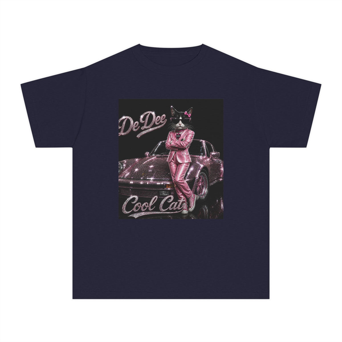 Cool Cat Youth Tee — 'Stay Cool. Work Hard. Never Quit.' Motivational Graphic Tee