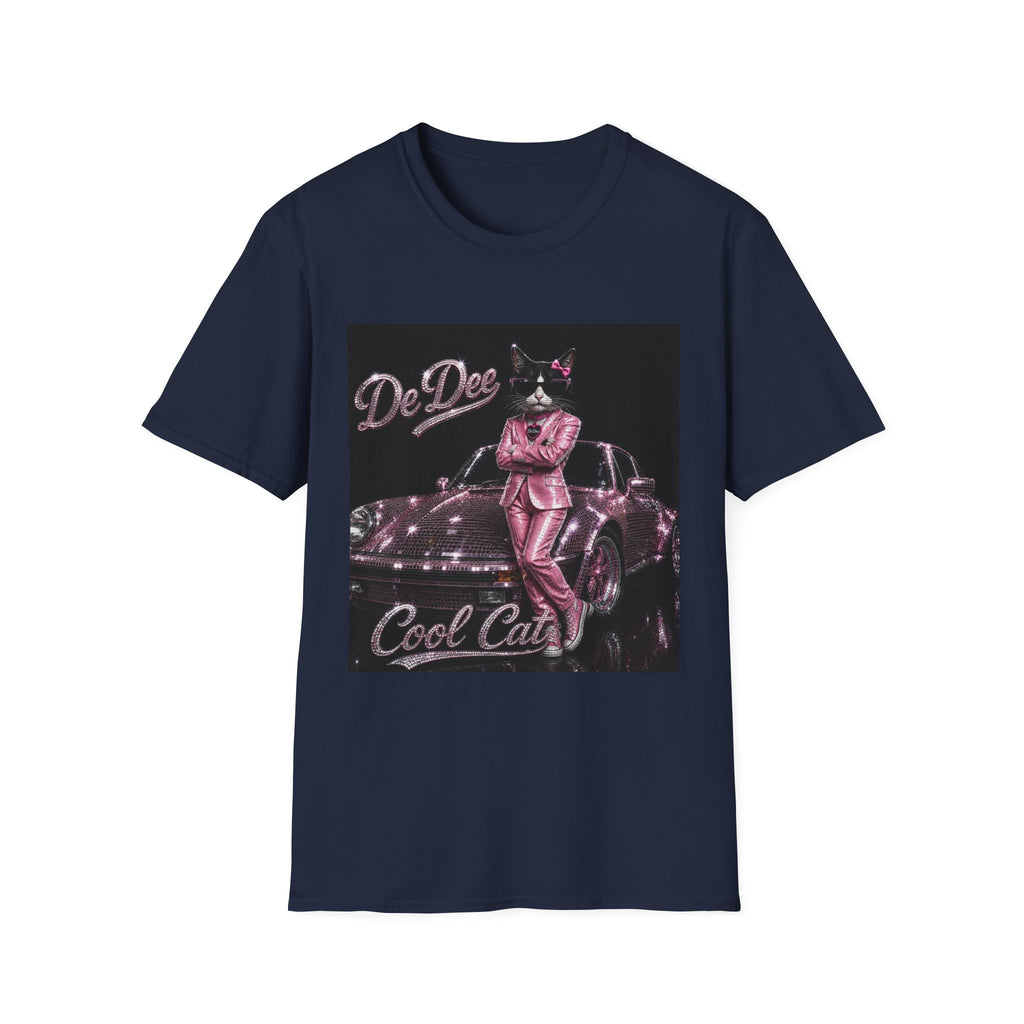 Cool Cat sparkles pink car Motivational T-Shirt — "Stay Cool. Work Hard. Never Quit."