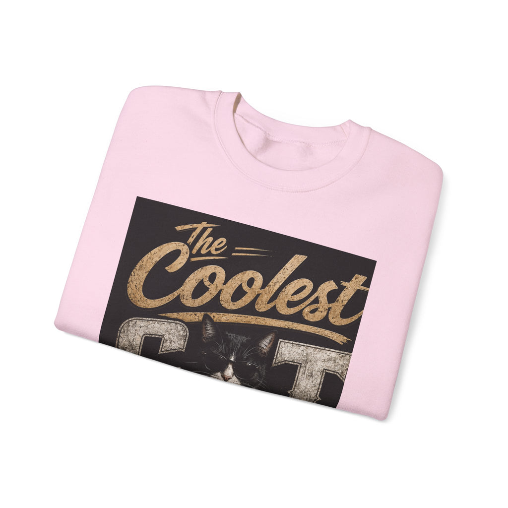 Coolest Cat Around Sweatshirt – Vintage Cat Graphic Crewneck