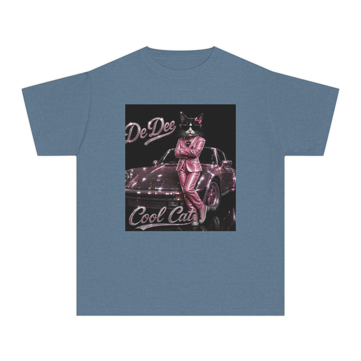Cool Cat Youth Tee — 'Stay Cool. Work Hard. Never Quit.' Motivational Graphic Tee