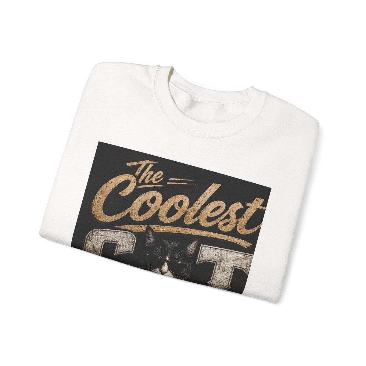 Coolest Cat Around Sweatshirt – Vintage Cat Graphic Crewneck