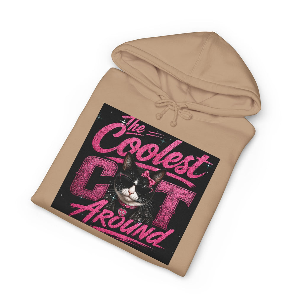 Cat Hoodie — "The Coolest Cat Around" Graphic Pullover