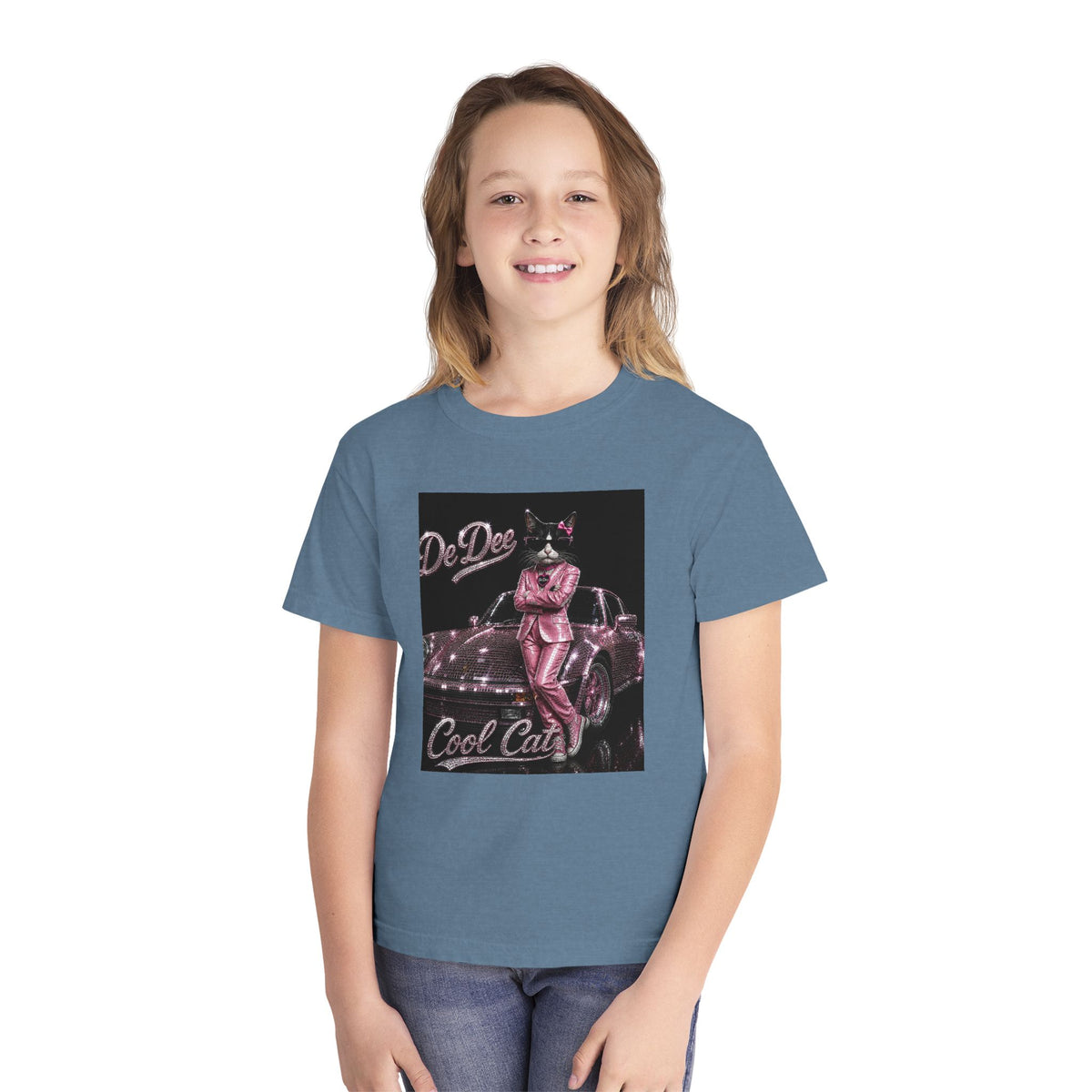 Cool Cat Youth Tee — 'Stay Cool. Work Hard. Never Quit.' Motivational Graphic Tee