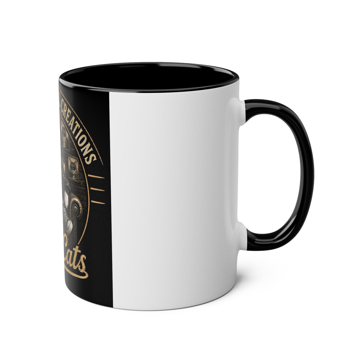 COOL CAT LOGO TUXEDO IN CHAIR - 11oz Two-Tone Coffee Mug