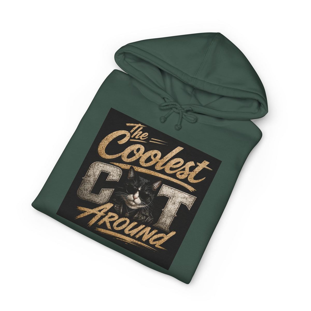 Coolest Cat Around Hoodie — Vintage Retro Cat Lover Pullover