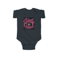 Infant Bodysuit - "The Cutest Cat Around" Baby Onesie, Retro Pink Cat Graphic