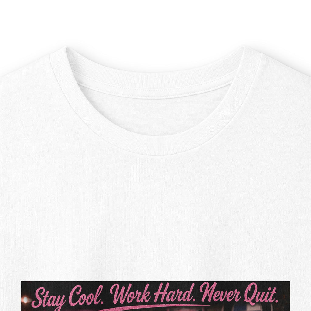 Cool Cat Long Sleeve Tee – "Stay Cool. Work Hard. Never Quit." Graphic Shirt