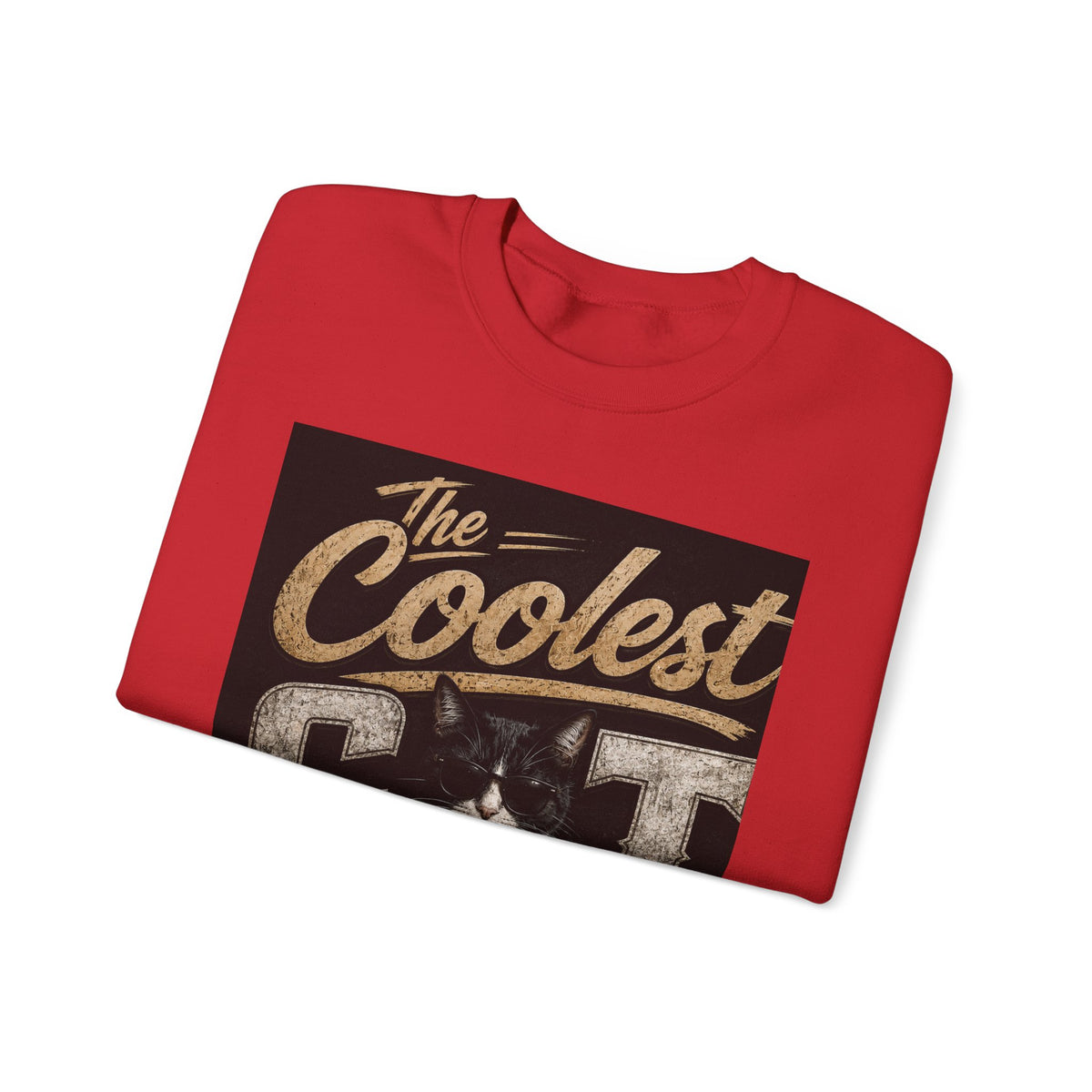 Coolest Cat Around Sweatshirt – Vintage Cat Graphic Crewneck