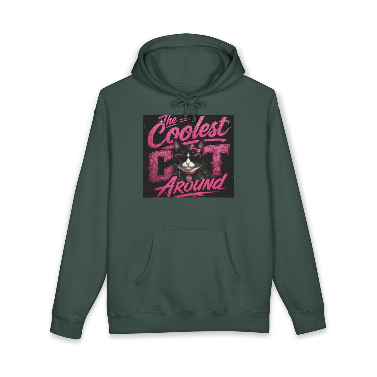 Cat Hoodie — "The Coolest Cat Around" Graphic Pullover