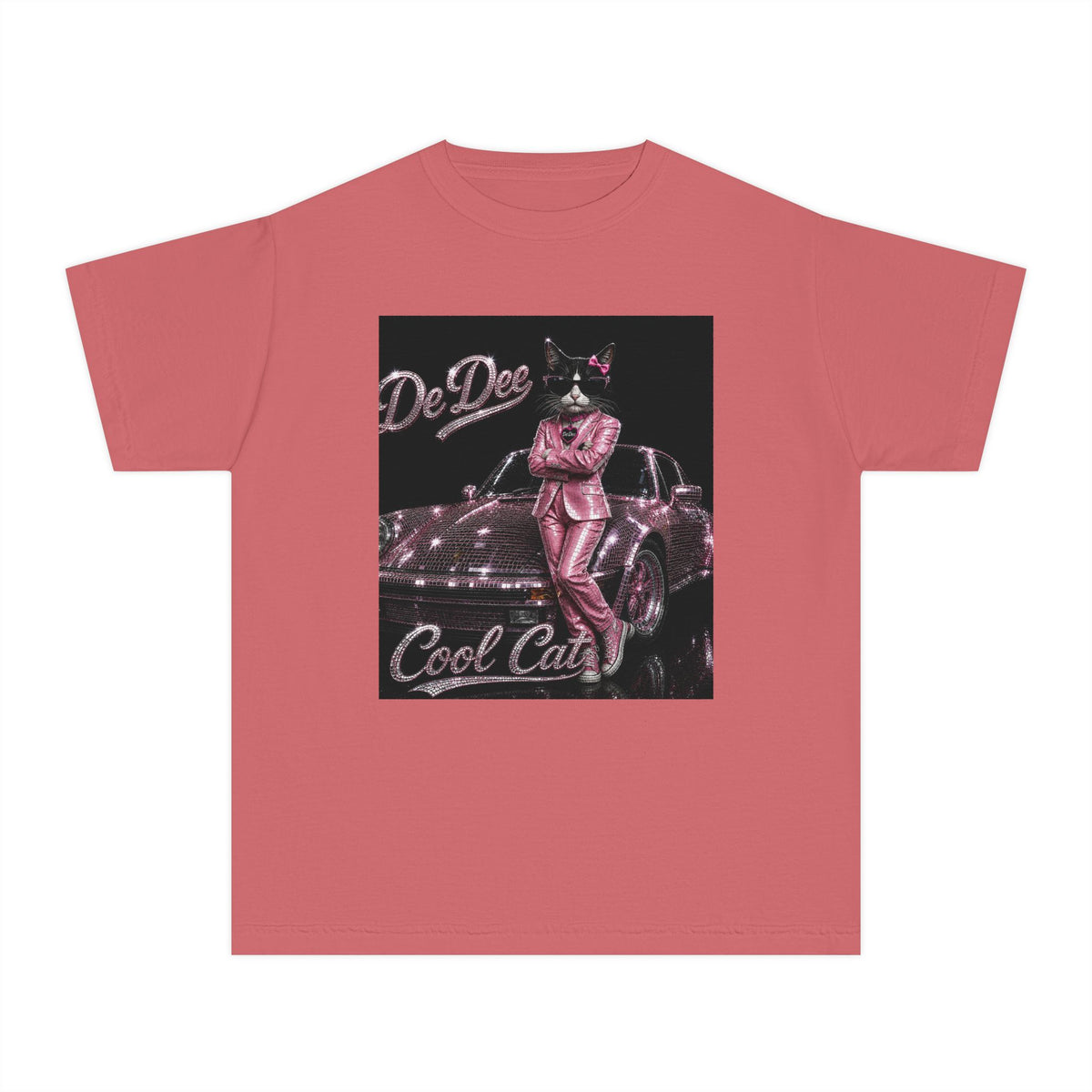 Cool Cat Youth Tee — 'Stay Cool. Work Hard. Never Quit.' Motivational Graphic Tee