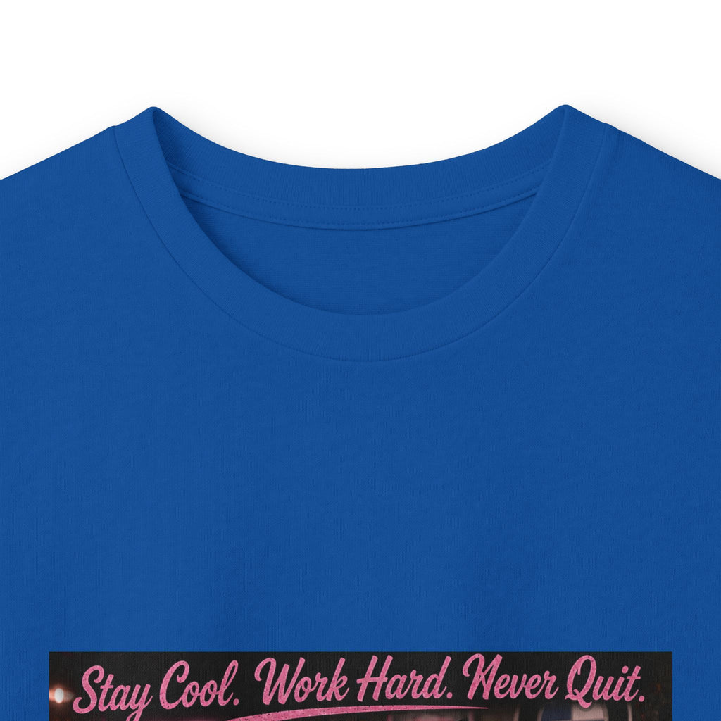 Cool Cat Long Sleeve Tee – "Stay Cool. Work Hard. Never Quit." Graphic Shirt