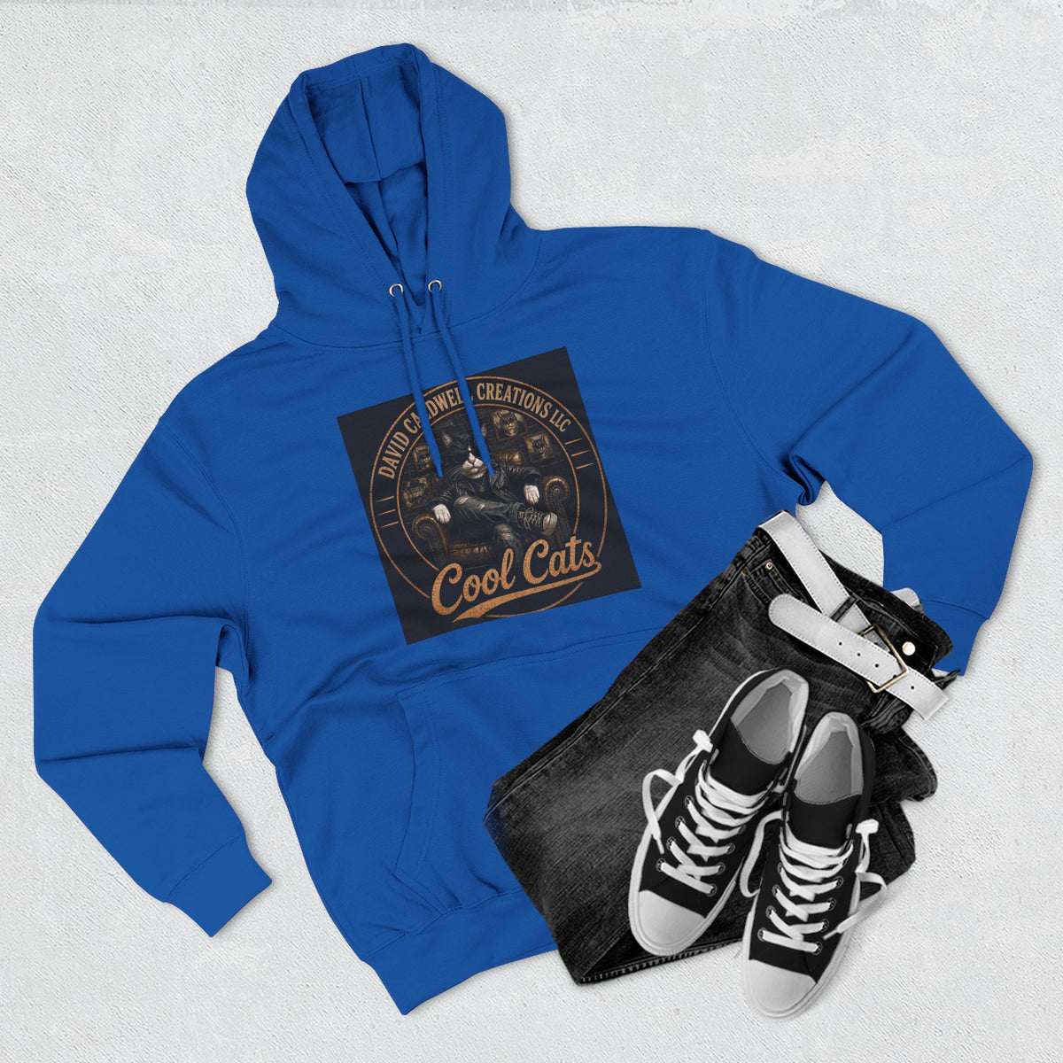 Cool Cats Vintage Graphic Hoodie — Retro Cat Band Design