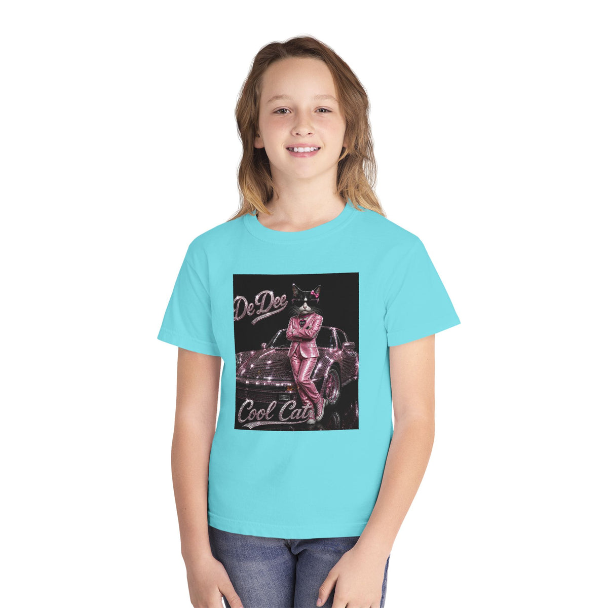 Cool Cat Youth Tee — 'Stay Cool. Work Hard. Never Quit.' Motivational Graphic Tee