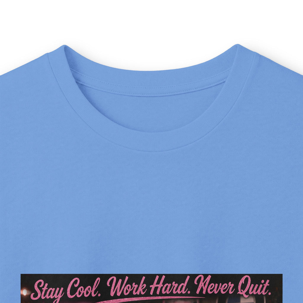 Cool Cat Long Sleeve Tee – "Stay Cool. Work Hard. Never Quit." Graphic Shirt