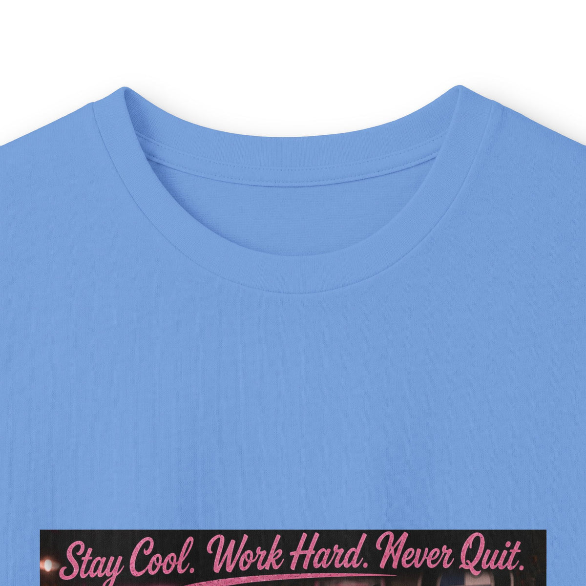 Cool Cat Long Sleeve Tee – "Stay Cool. Work Hard. Never Quit." Graphic Shirt
