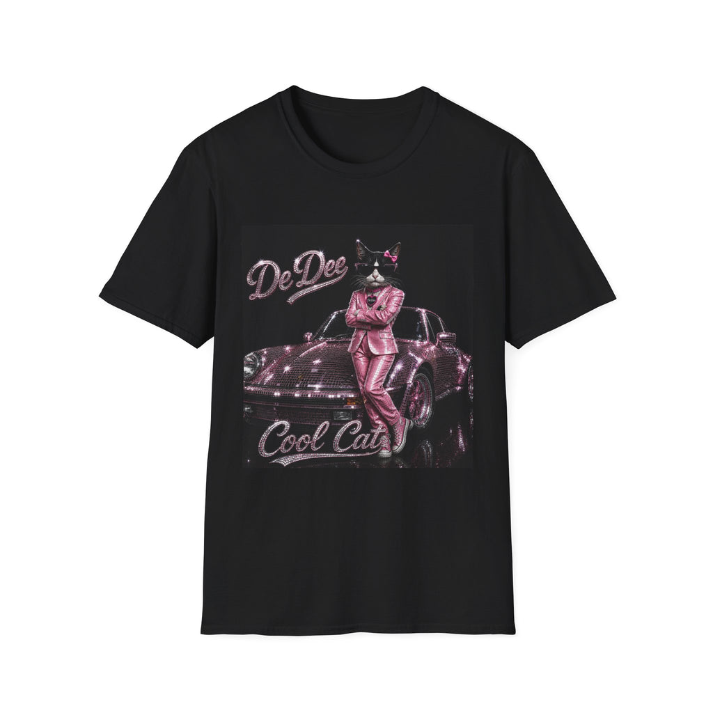 Cool Cat sparkles pink car Motivational T-Shirt — "Stay Cool. Work Hard. Never Quit."