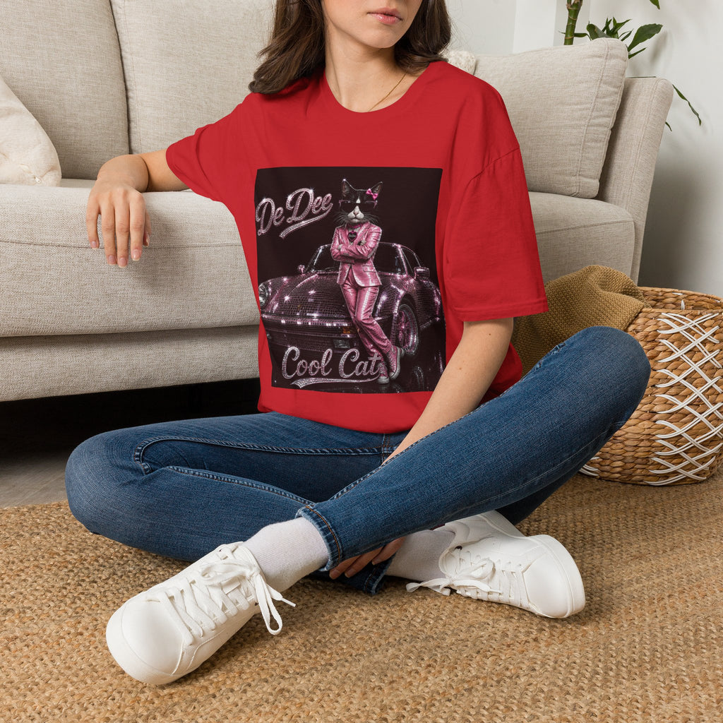 Cool Cat sparkles pink car Motivational T-Shirt — "Stay Cool. Work Hard. Never Quit."
