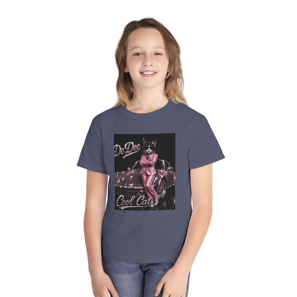 Cool Cat Youth Tee — 'Stay Cool. Work Hard. Never Quit.' Motivational Graphic Tee