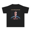 Cool Cat De Dee Standing on the Globe Youth Tee — 'Stay Cool. Work Hard. Never Quit.' Motivational Graphic Tee
