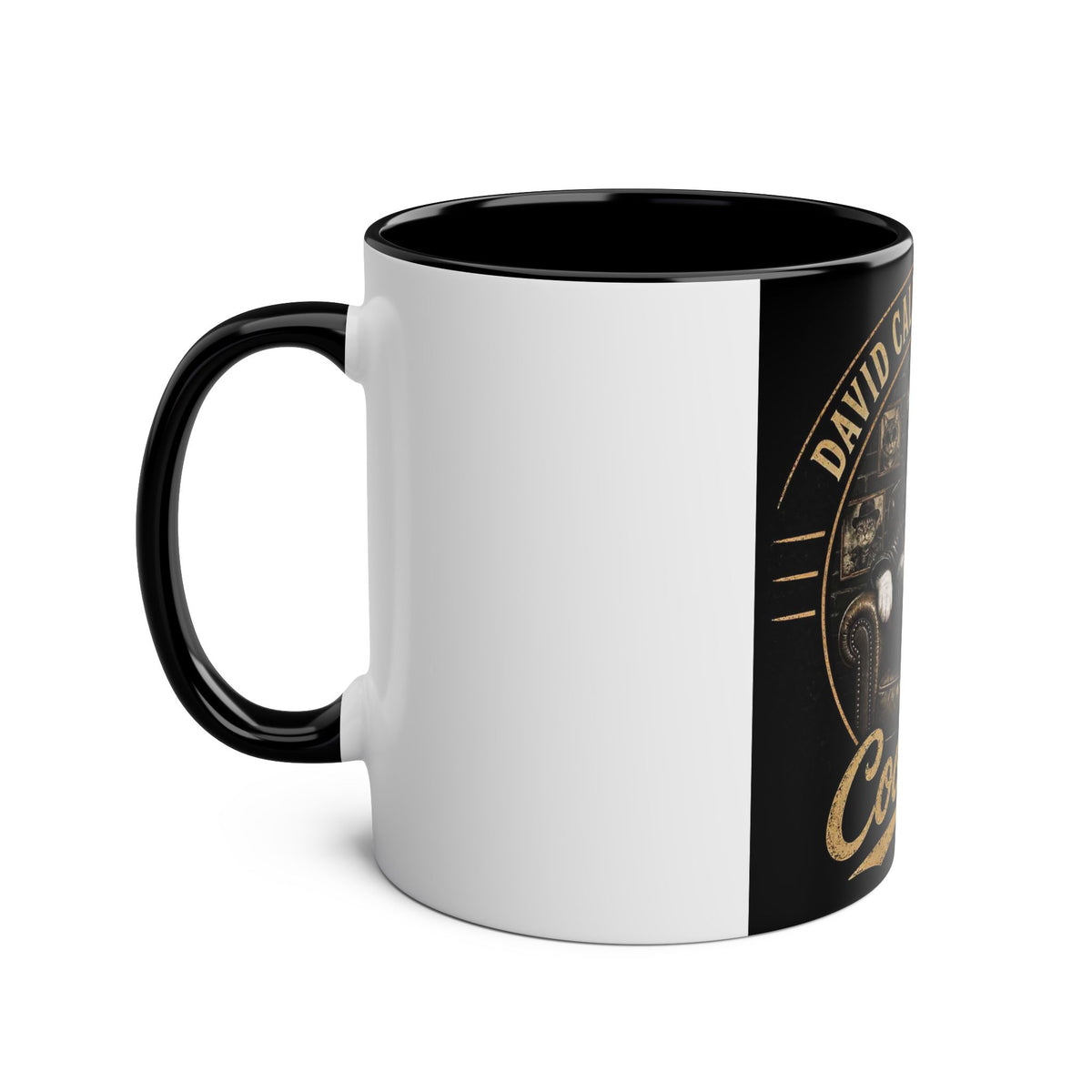 COOL CAT LOGO TUXEDO IN CHAIR - 11oz Two-Tone Coffee Mug