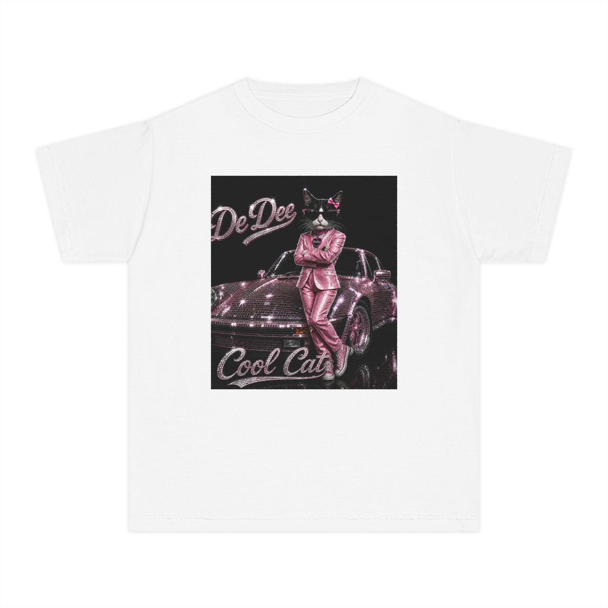 Cool Cat Youth Tee — 'Stay Cool. Work Hard. Never Quit.' Motivational Graphic Tee