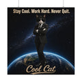 Copy of Copy of Cool Cat Satin Poster — Motivational Urban Cat Art Print