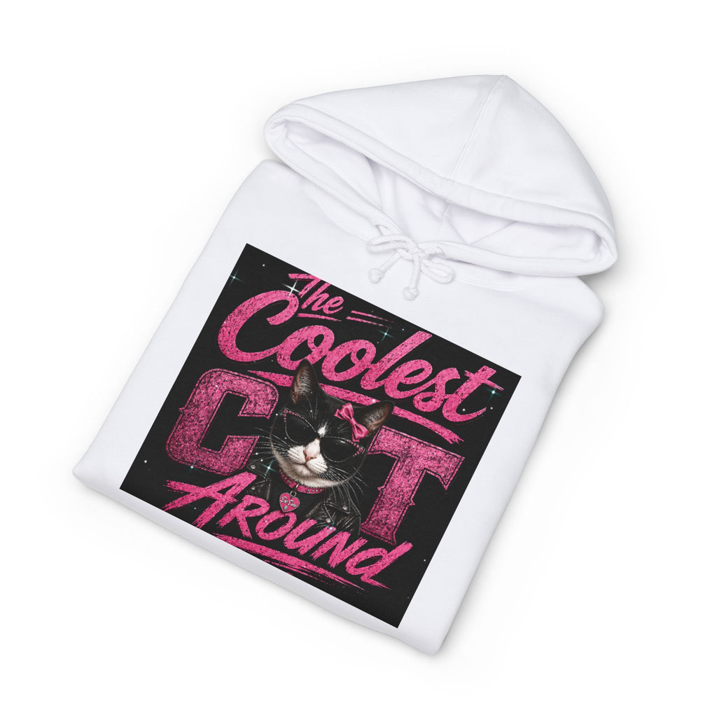 Cat Hoodie — "The Coolest Cat Around" Graphic Pullover