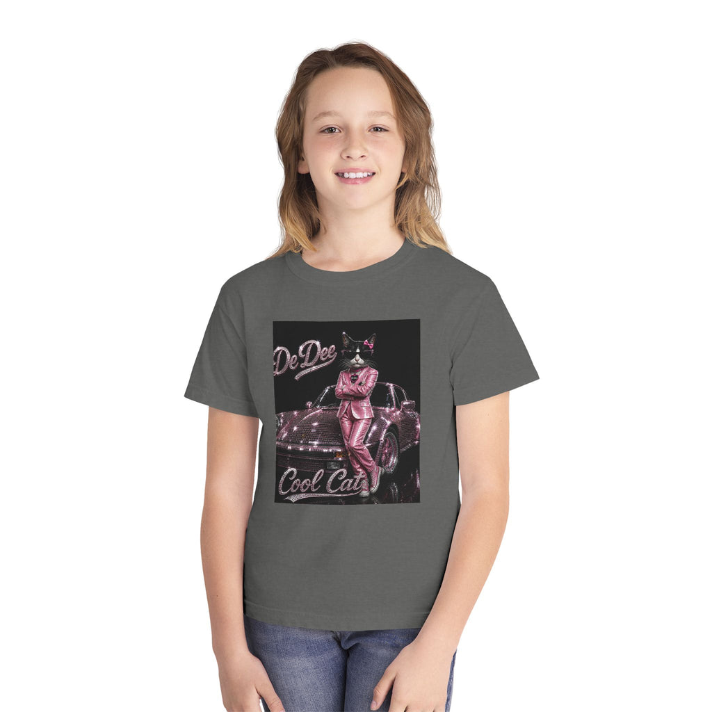 Cool Cat Youth Tee — 'Stay Cool. Work Hard. Never Quit.' Motivational Graphic Tee