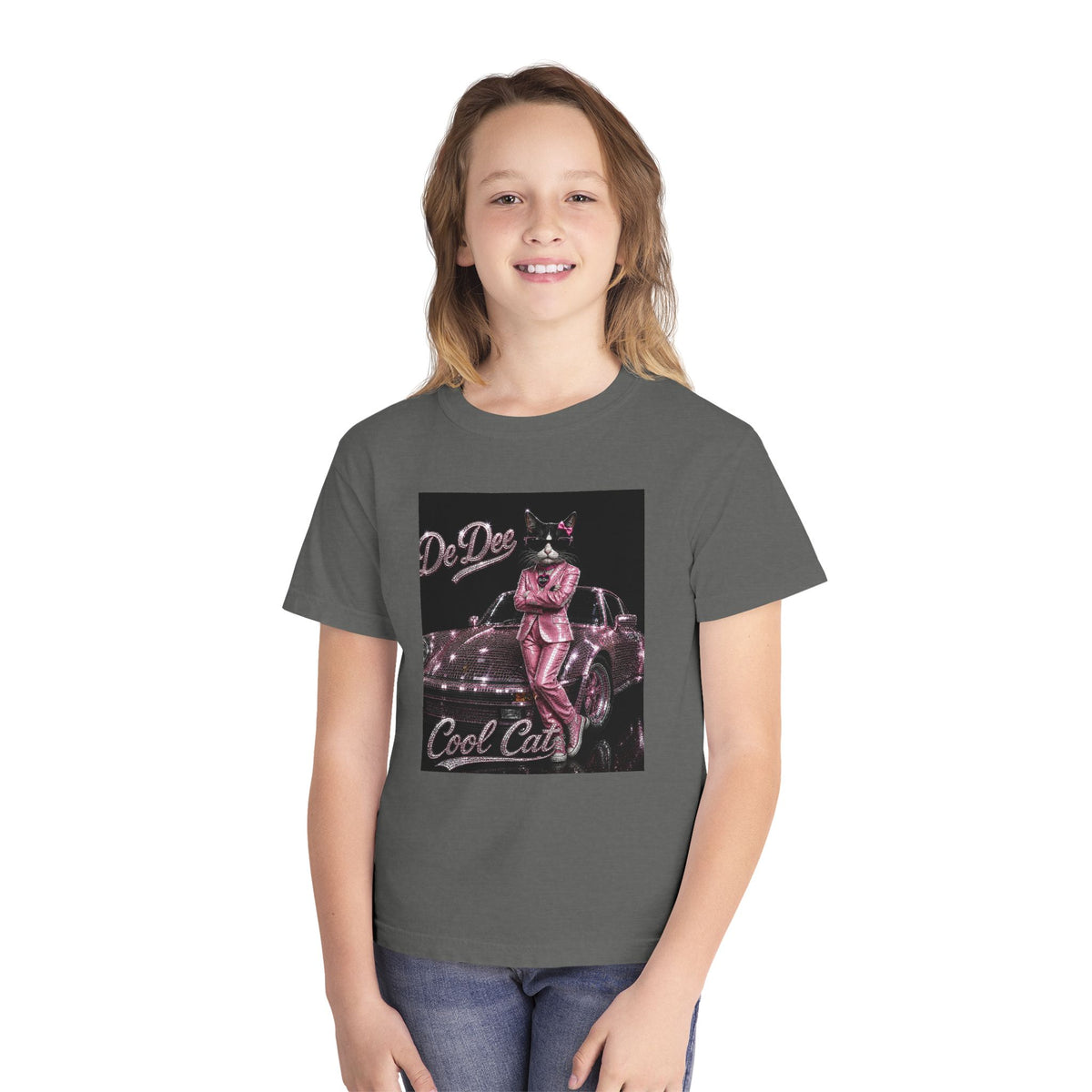 Cool Cat Youth Tee — 'Stay Cool. Work Hard. Never Quit.' Motivational Graphic Tee