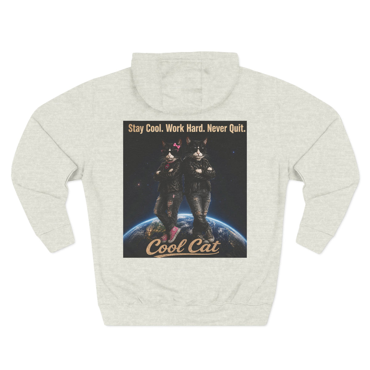 Cool Cats Vintage Graphic Hoodie — Retro Cat Band Design