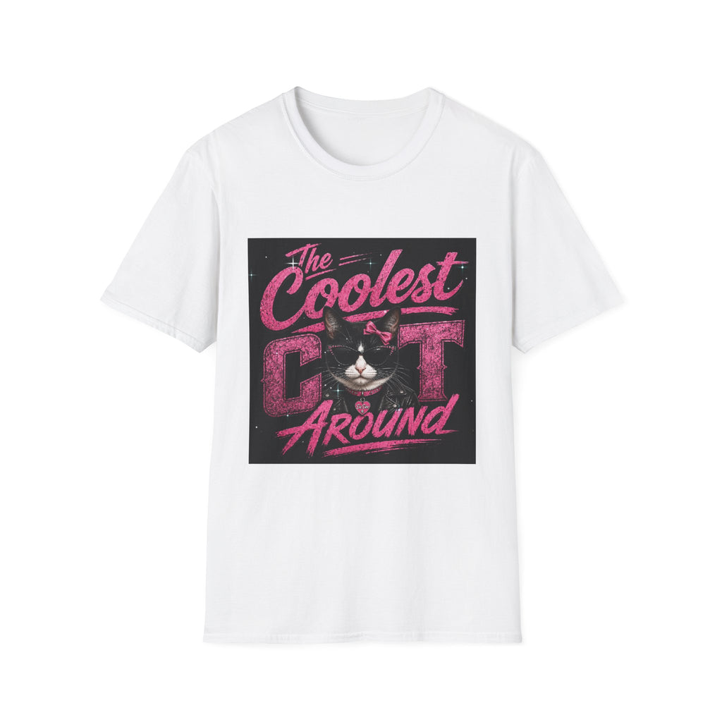 The Coolest Cat Around Pink T-Shirt
