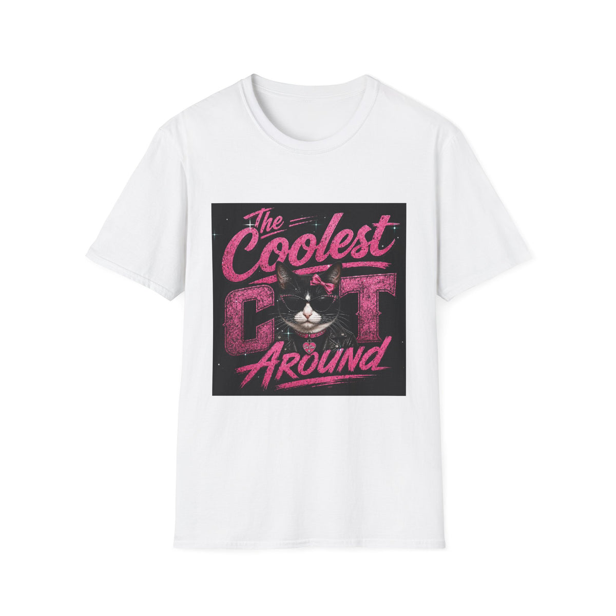 The Coolest Cat Around Pink T-Shirt