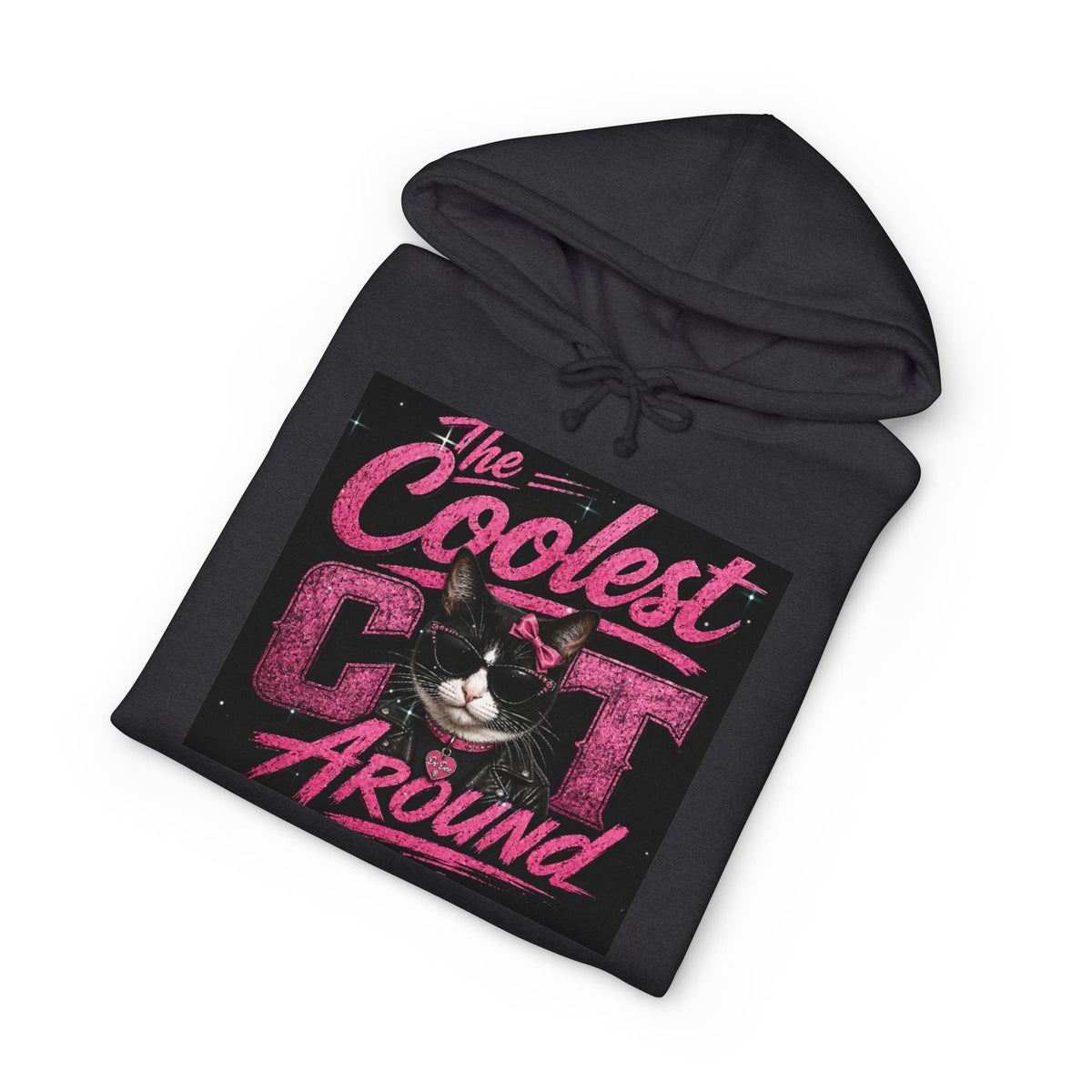 Cat Hoodie — "The Coolest Cat Around" Graphic Pullover