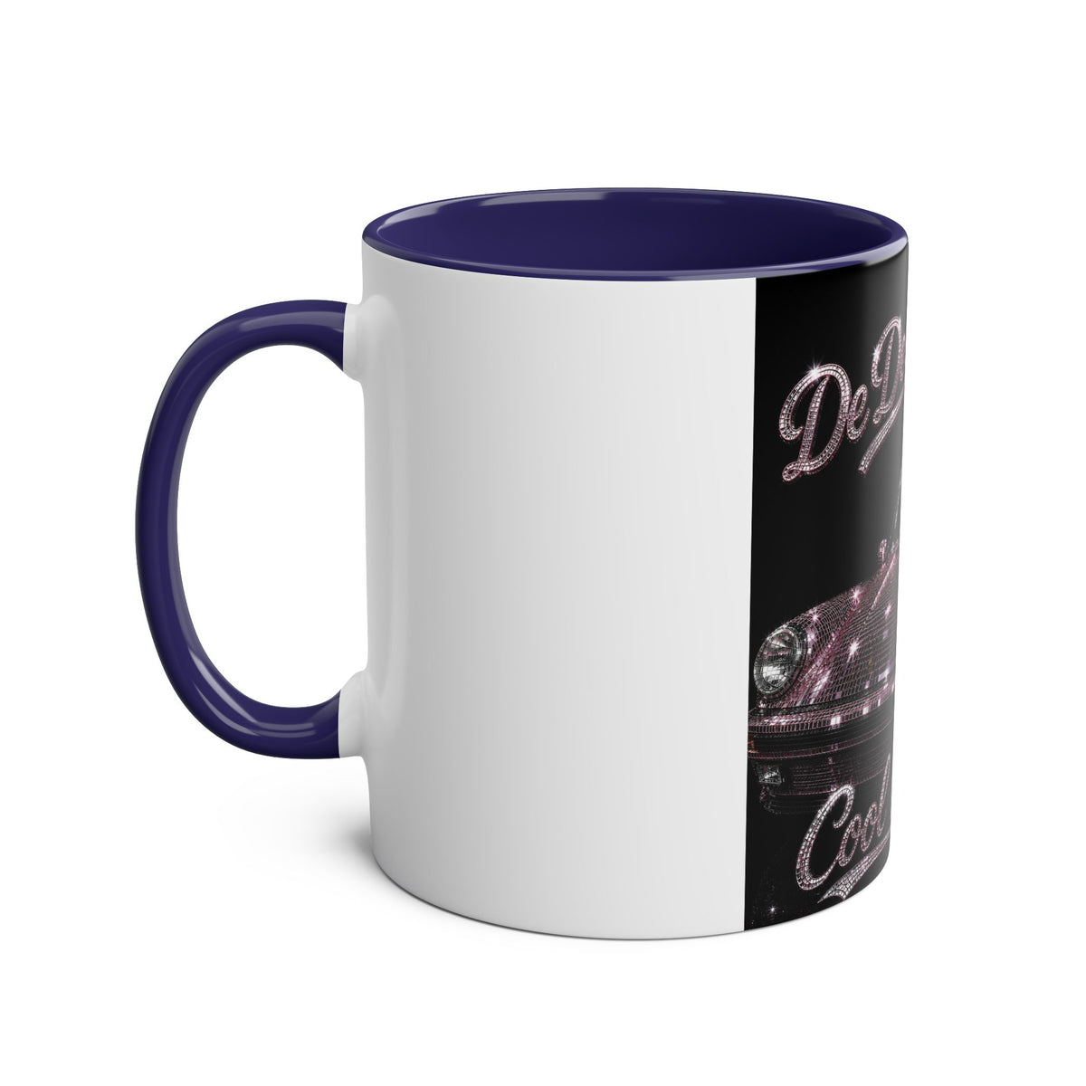 De Dee Sparkle pink car"The Coolest Cat Around"  - 11oz Two-Tone Coffee Mug