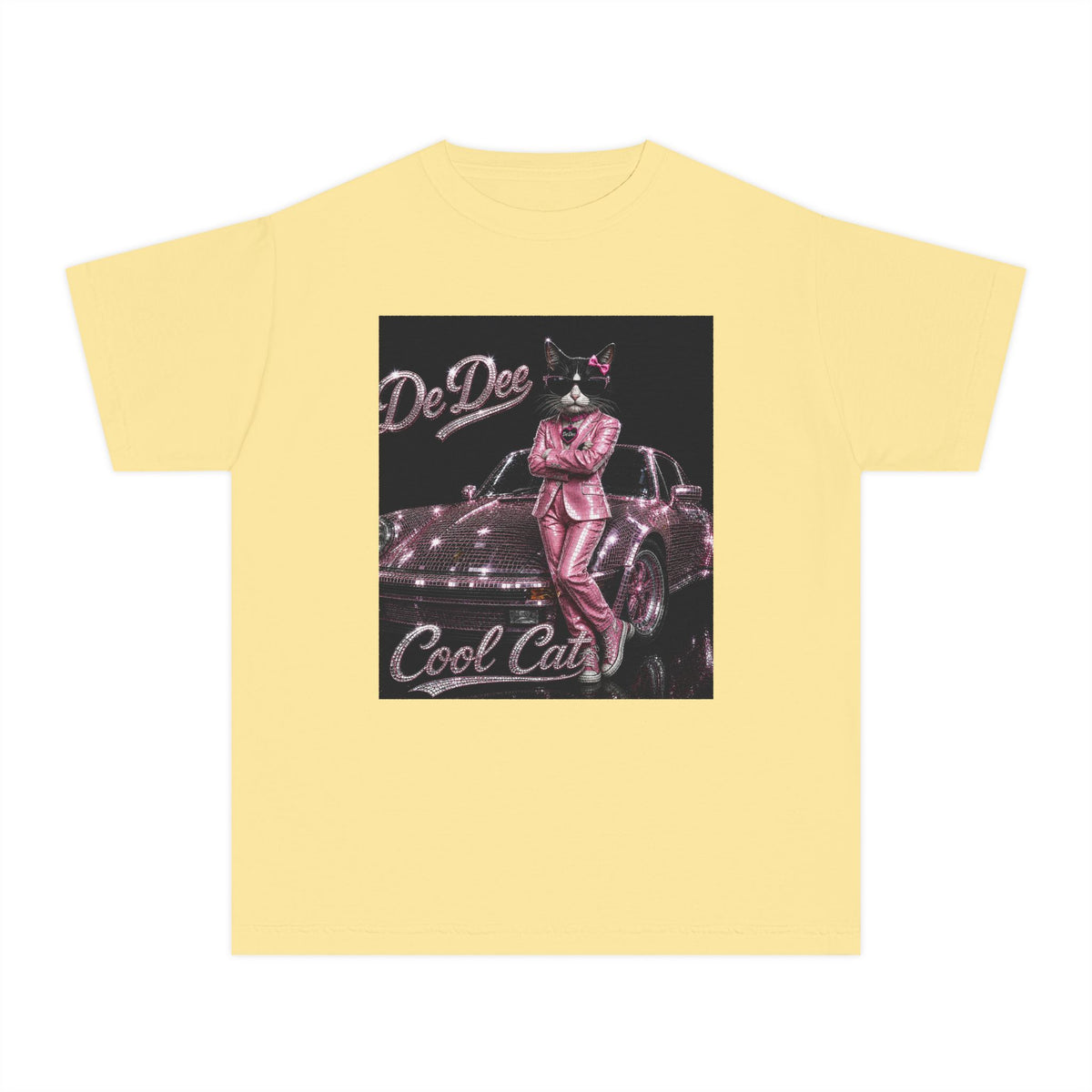 Cool Cat Youth Tee — 'Stay Cool. Work Hard. Never Quit.' Motivational Graphic Tee