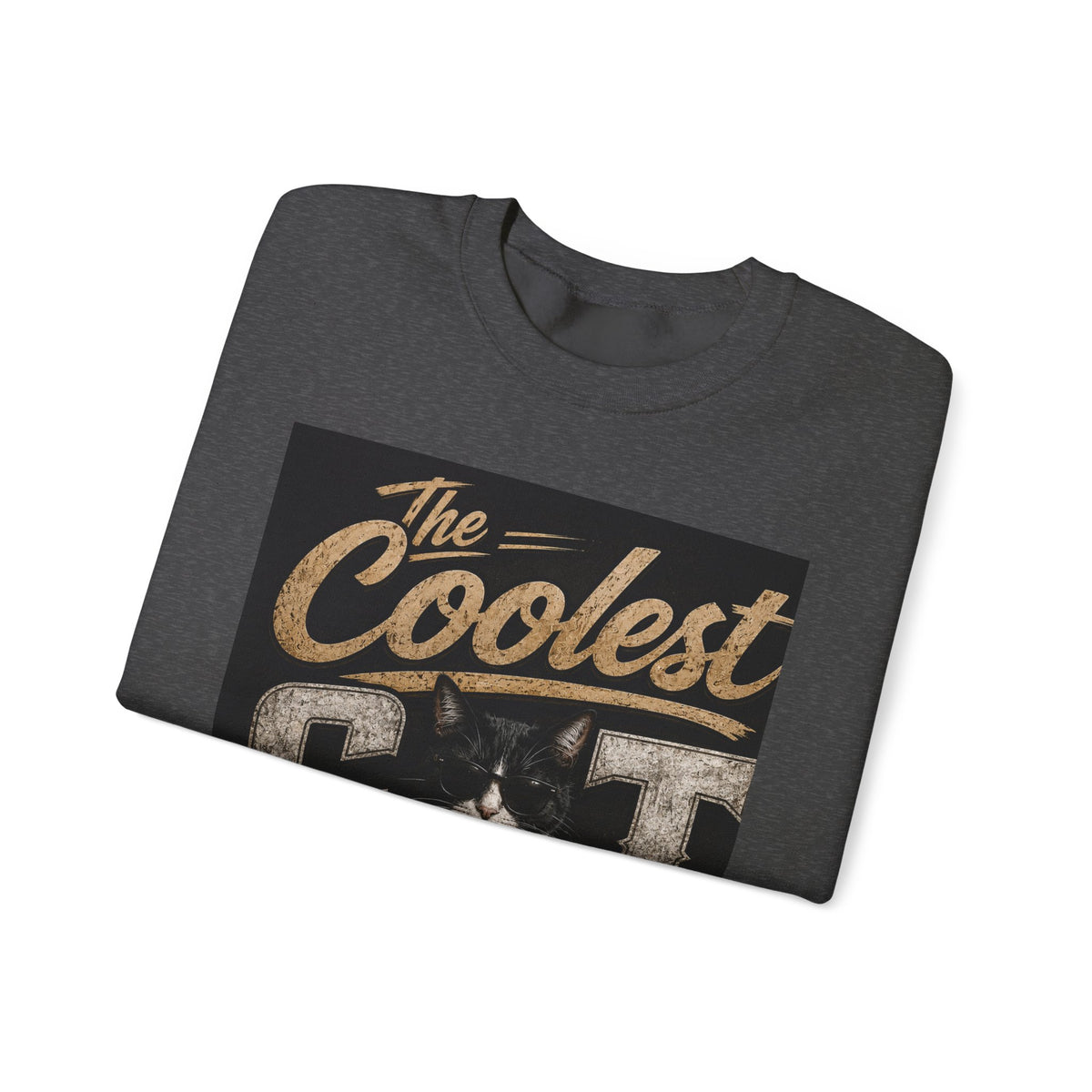 Coolest Cat Around Sweatshirt – Vintage Cat Graphic Crewneck