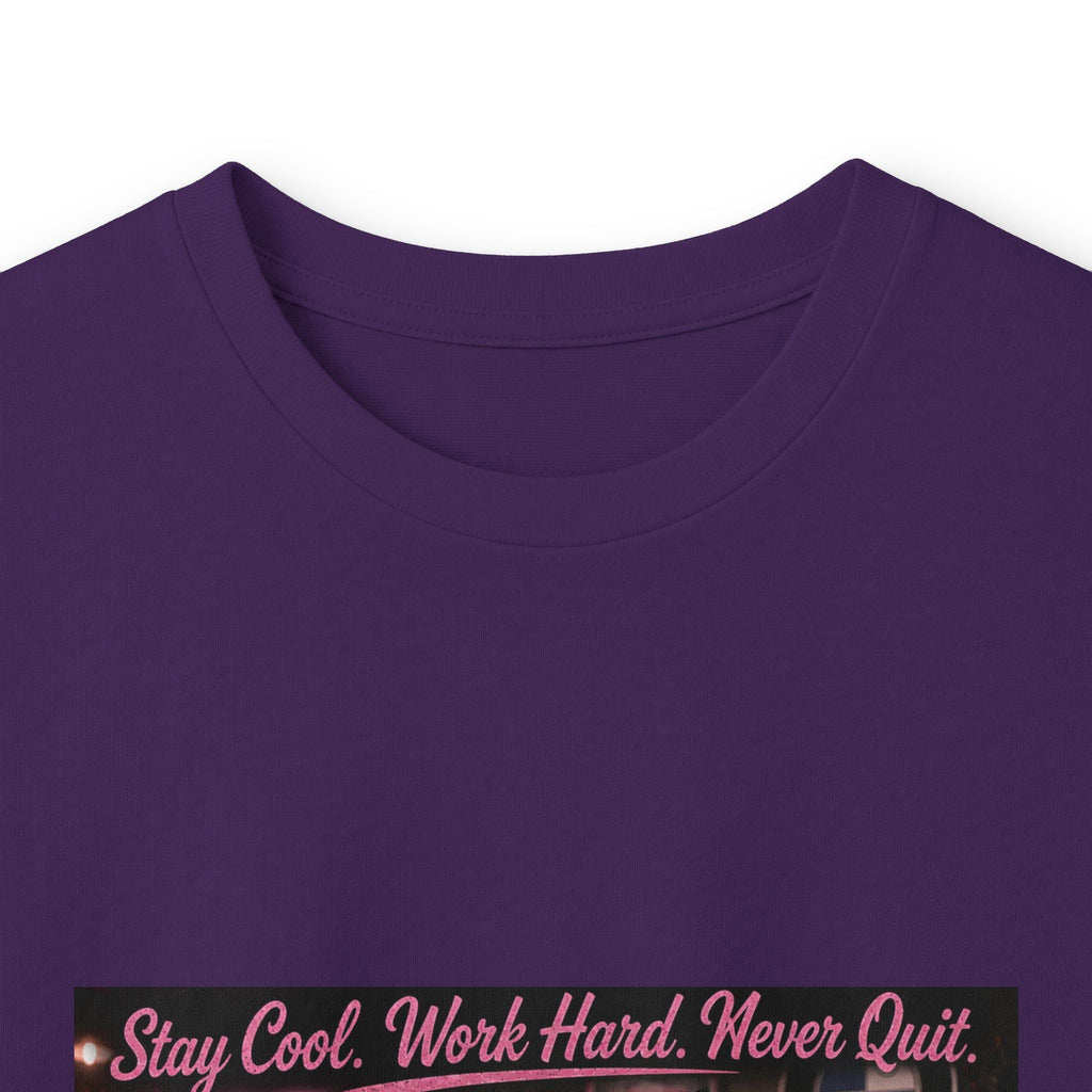 Cool Cat Long Sleeve Tee – "Stay Cool. Work Hard. Never Quit." Graphic Shirt
