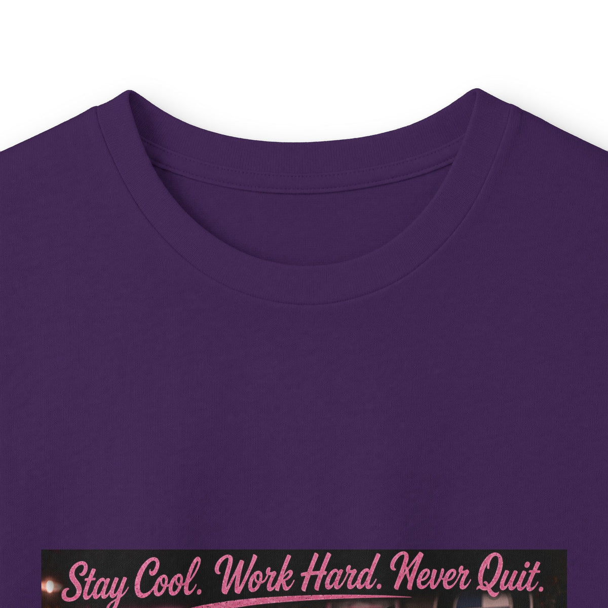 Cool Cat Long Sleeve Tee – "Stay Cool. Work Hard. Never Quit." Graphic Shirt