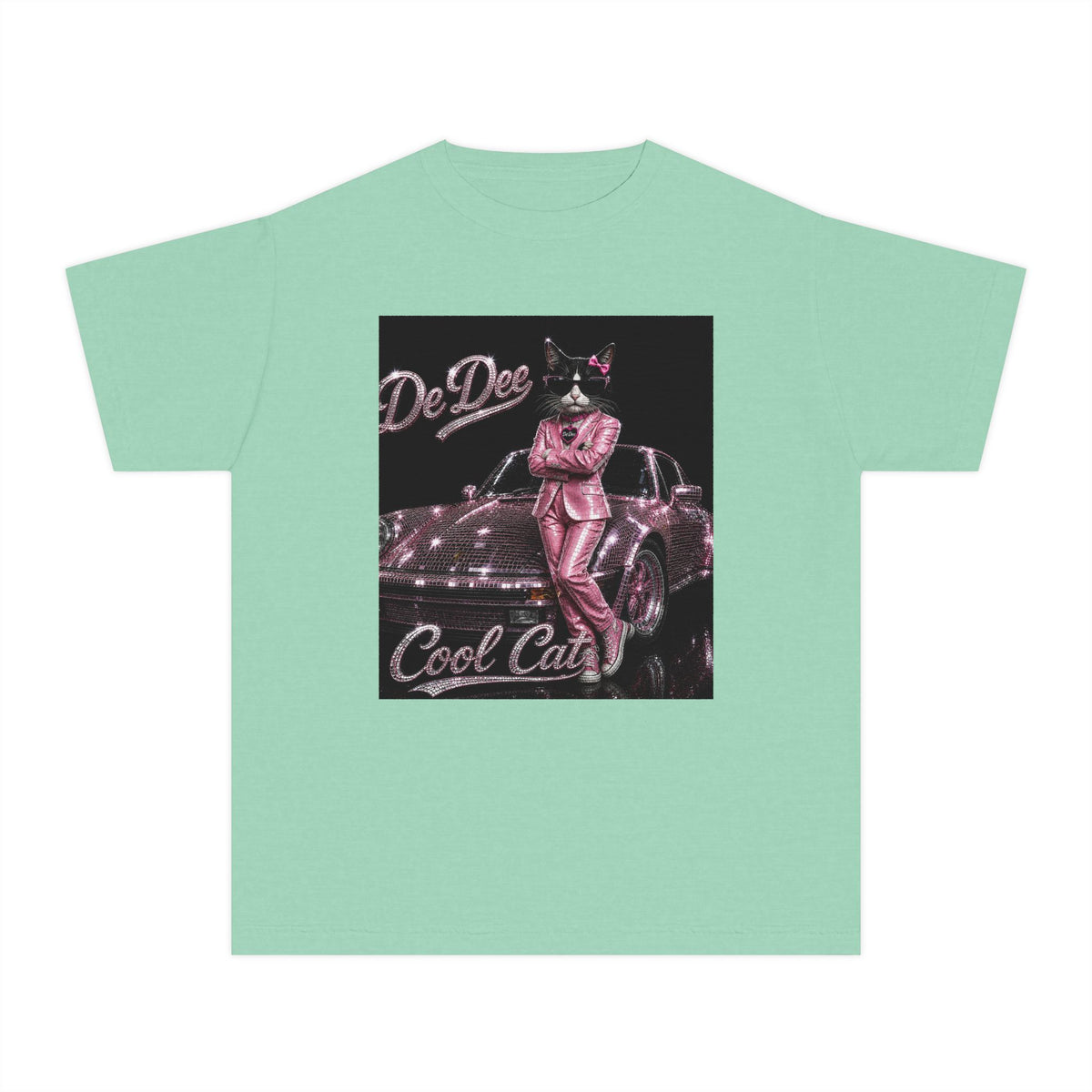 Cool Cat Youth Tee — 'Stay Cool. Work Hard. Never Quit.' Motivational Graphic Tee