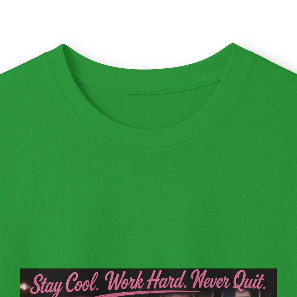 Cool Cat Long Sleeve Tee – "Stay Cool. Work Hard. Never Quit." Graphic Shirt